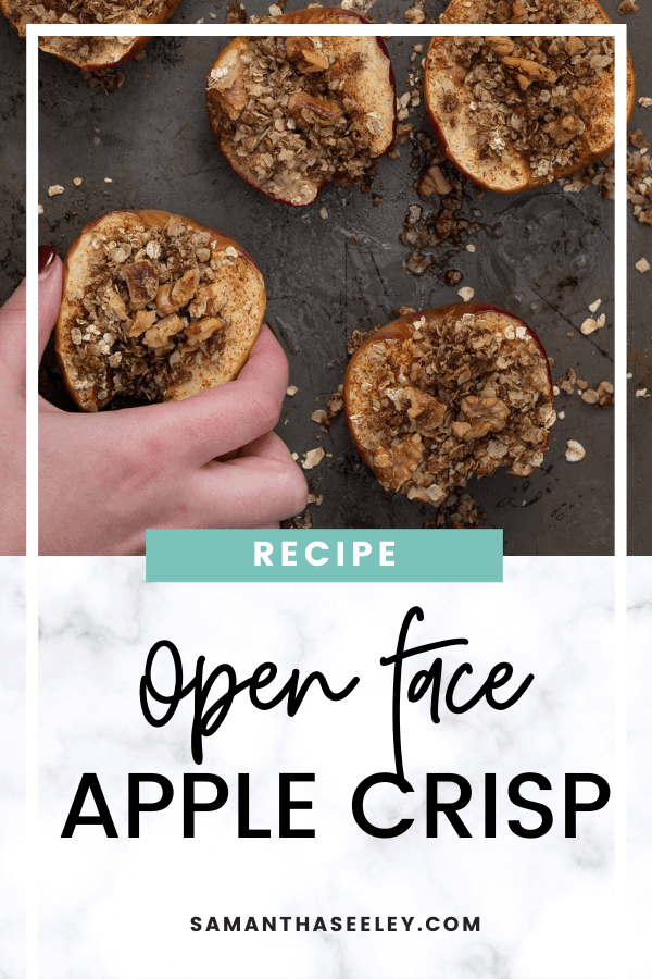 apples cut open with oatmeal and nuts on top