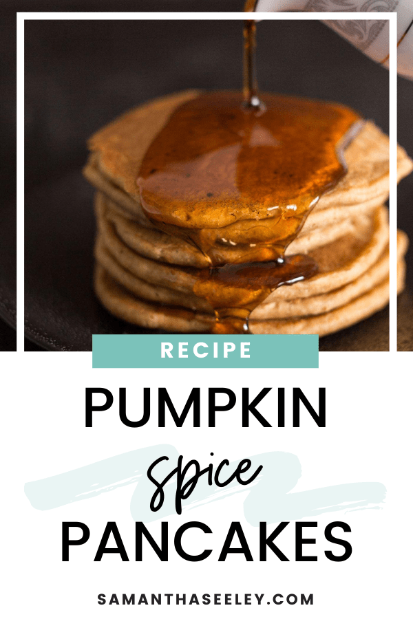 pumpkin pancakes with syrup being poured on top