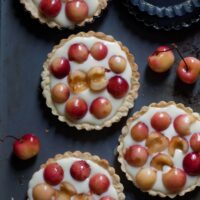 Rainier Cherry and Mascarpone Mini Tarts