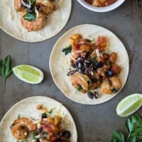 Mango Peach Shrimp Tacos