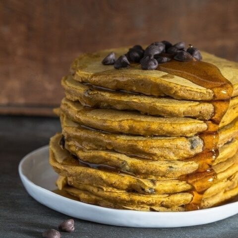 Pumpkin Chocolate Chip Pancakes