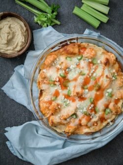 Buffalo Chicken Hummus Dip