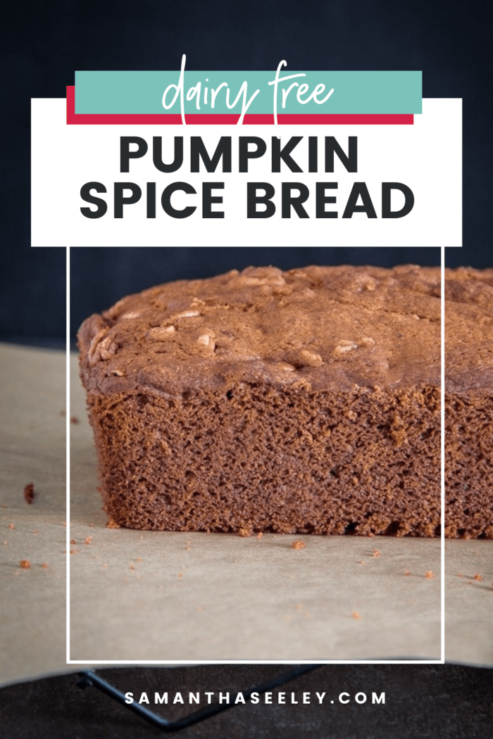 pumpkin spice bread on parchment paper