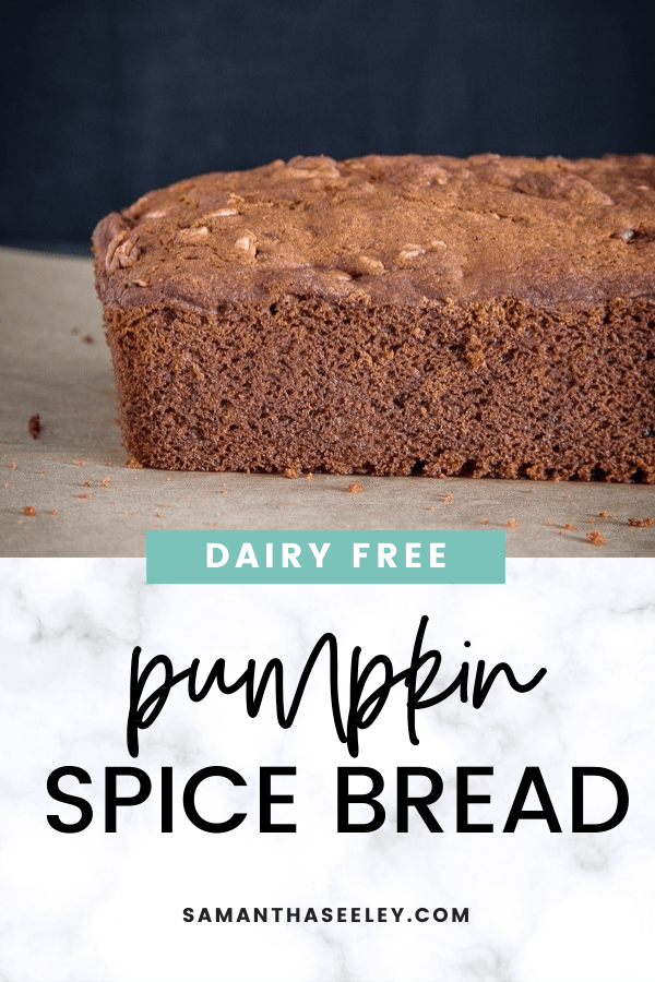 pumpkin spice bread on parchment paper