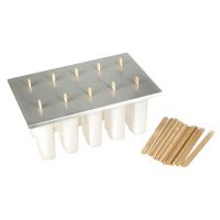 Fox Run 50302COM Reusable Frozen Ice 24 Popsicle Sticks Pop Maker Aluminum Cover