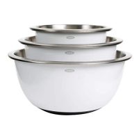 OXO 1107600 Good Grips 3-Piece Stainless-Steel Mixing Bowl Set White