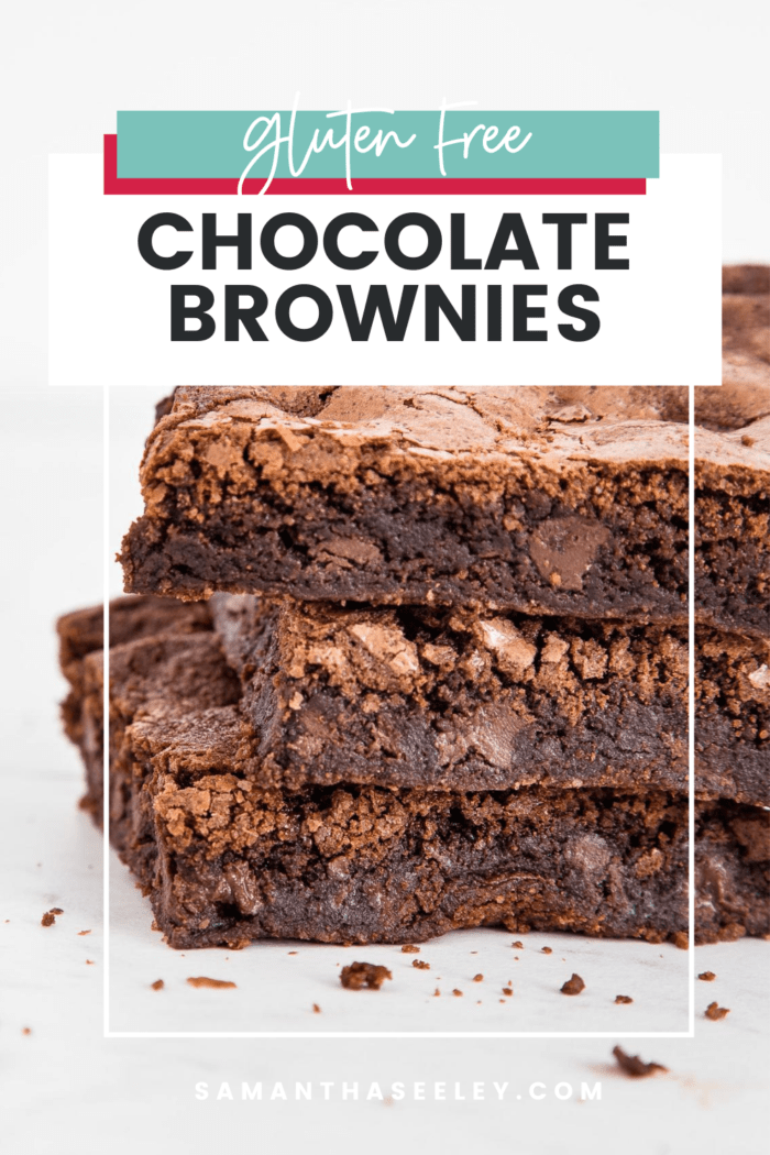 stack of chocolate brownies on white background