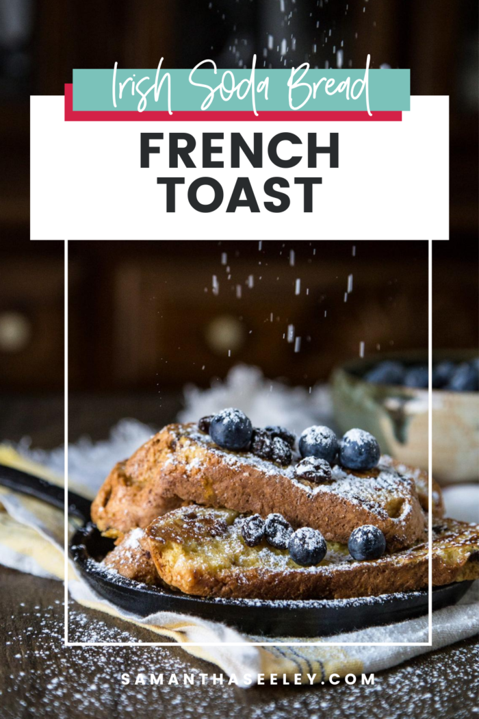 french toast with blueberries and powdered sugar