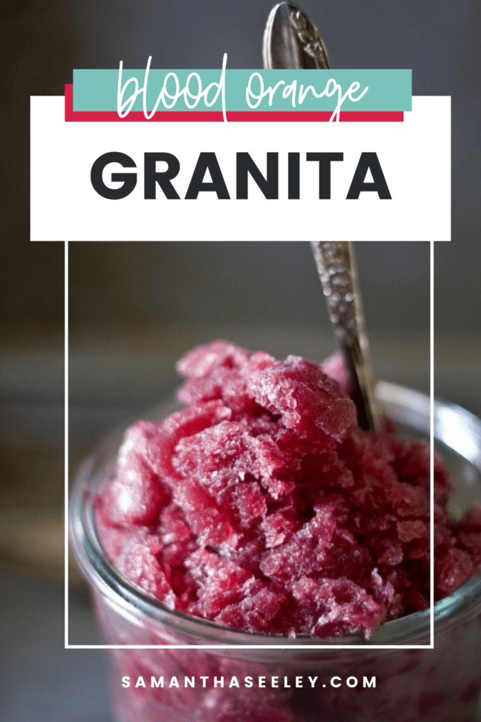 bright pink granita with spoon