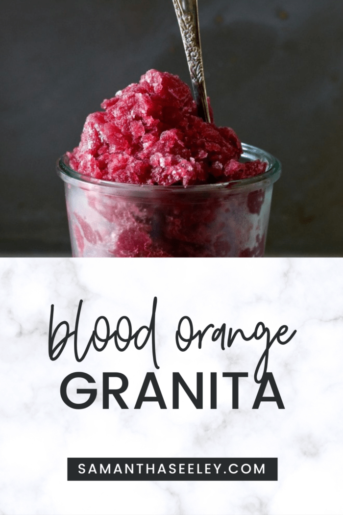 bright pink granita with spoon