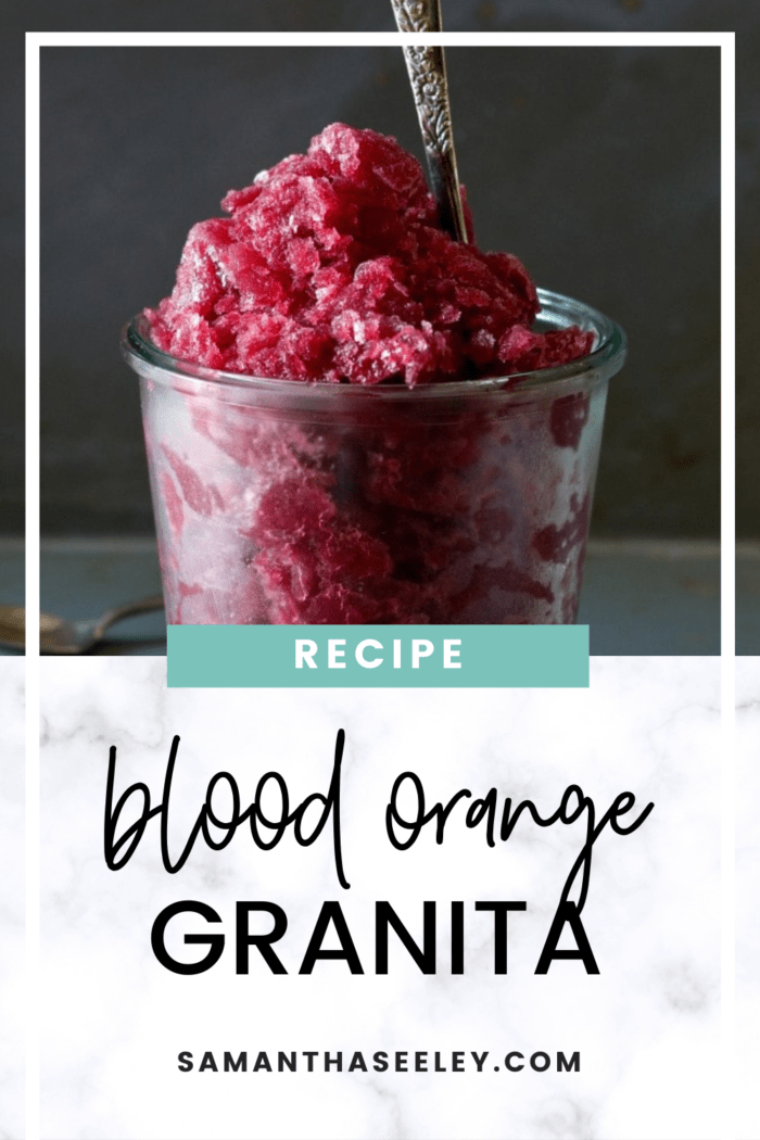 bright pink granita with spoon