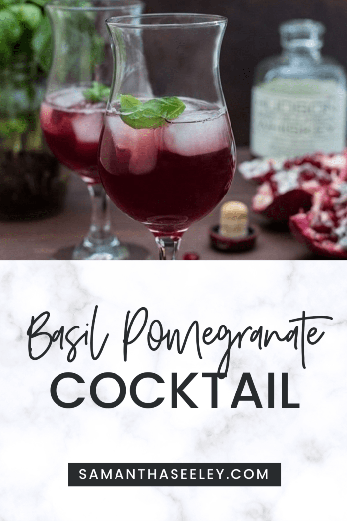 basil pomegranate cocktail