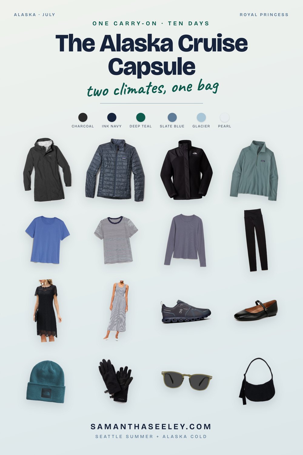 Alaska cruise capsule wardrobe, one carry-on, ten days